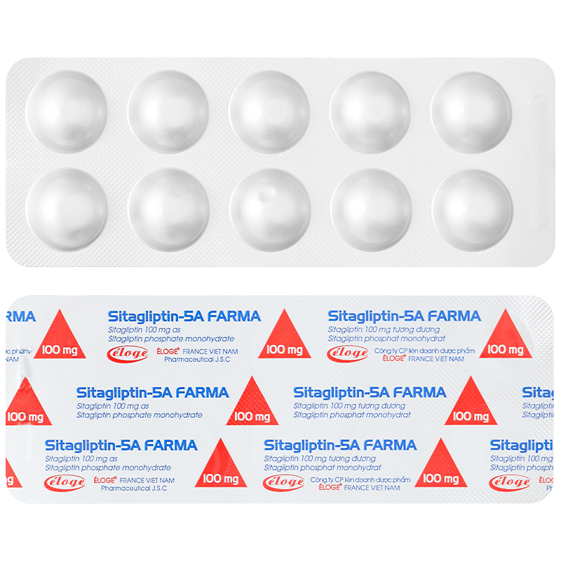 Sitagliptin - 5A Farma 100mg kiểm soát đường huyết ở bệnh đái tháo đường type 2  (3 vỉ x 10 viên) - 8